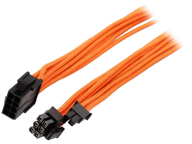 Phanteks PH-CB8V_OR 1.64 ft. (0.50m) 8 to 8 (6+2) Pin VGA Extension cable 500mm Length, Orange