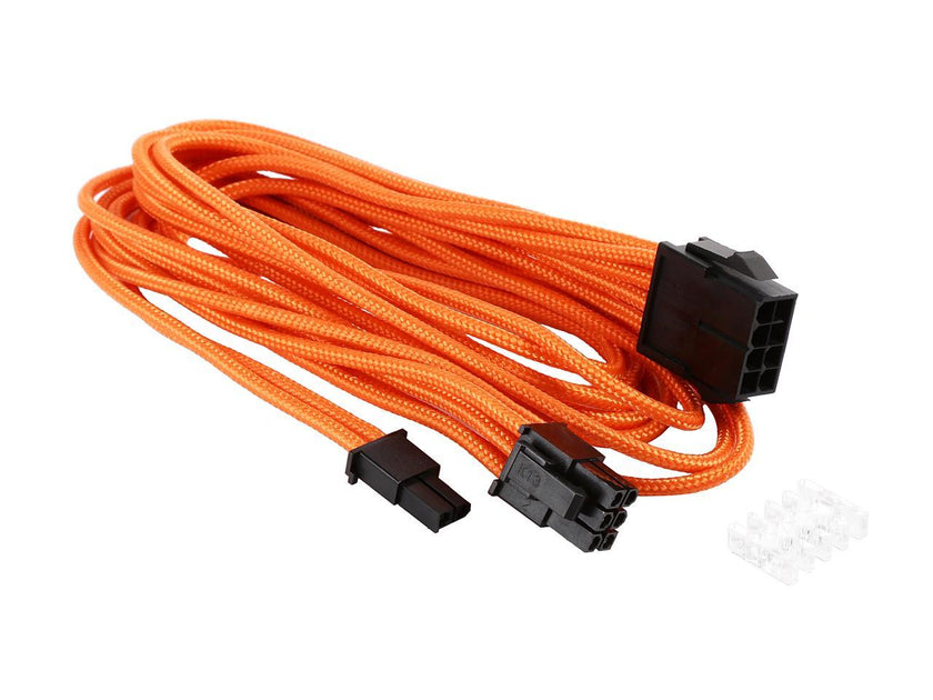 Phanteks PH-CB8V_OR 1.64 ft. (0.50m) 8 to 8 (6+2) Pin VGA Extension cable 500mm Length, Orange