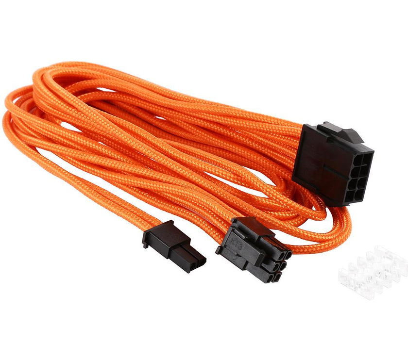 Phanteks PH-CB8V_OR 1.64 ft. (0.50m) 8 to 8 (6+2) Pin VGA Extension cable 500mm Length, Orange