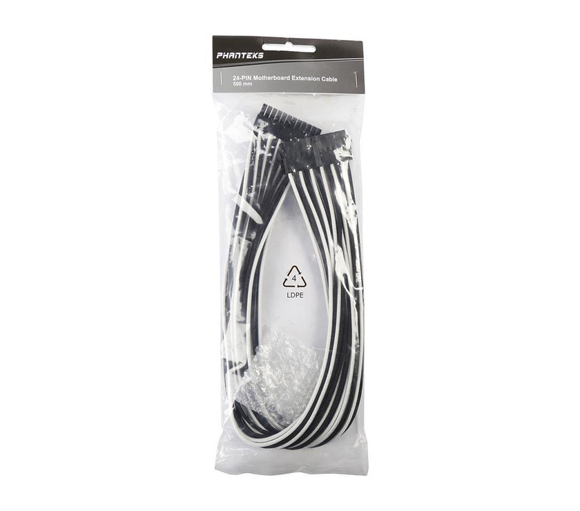 Phanteks PH-CB24P_BW 1.64 ft. (0.50m) 24 Pin M/B Extension Cable 500mm Length