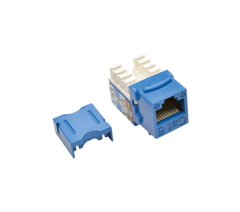 Tripp Lite Cat6/Cat5e 110 Style Punch Down Keystone Jack, Blue, 25-Pack, TAA (N238-025-BL)