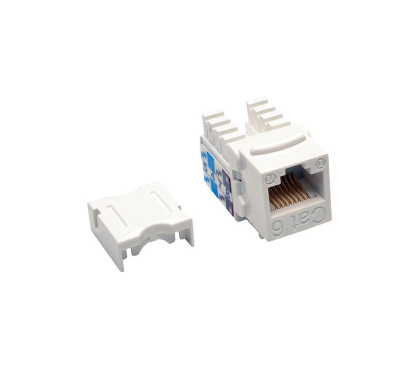 Tripp Lite Cat6/Cat5e 110 Style Punch Down Keystone Jack, White, 25-Pack, TAA (N238-025-WH)