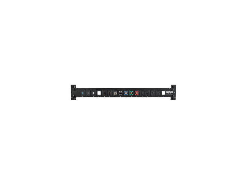 Tripp Lite 16-Port 1U Rack-Mount Unshielded Blank Keystone/Multimedia Patch Panel, RJ45 Ethernet, USB, HDMI, Cat5e/6 (N062-016-KJ)