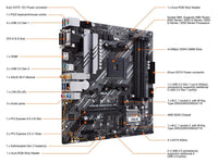 ASUS PRIME B550M-A AC AMD AM4 mATX motherboard with impressive features, including PCIe 4.0, dual M.2 slots, WiFi, HDMI, D-Sub, DVI, SATA 6 Gbps, USB 3.2 Gen 2 ports, and Aura Sync RGB lighting