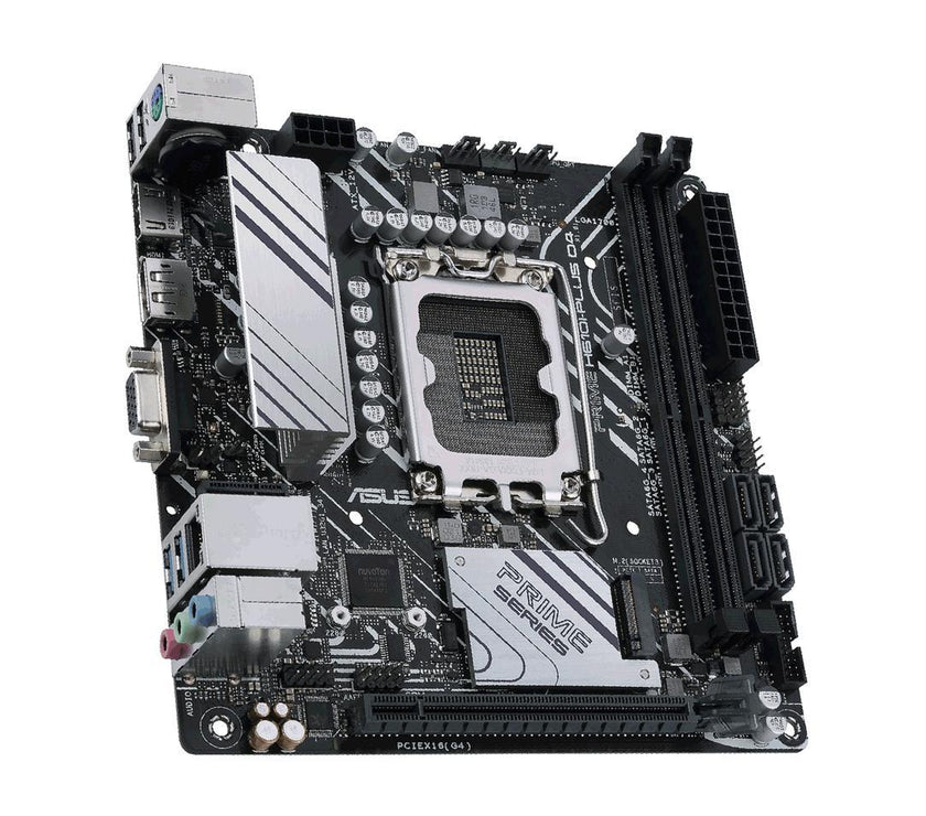 ASUS PRIME H610I-PLUS D4 LGA 1700 (Intel 12th & 13th Gen & Intel vPro) mini ITX Motherboard (PCIe 4.0, DDR4, USB 3.2 Gen 1 Type-A, M.2 slot, 1 Gb Lan, DP/HDMI/D-Sub, V-M.2 slot (Key E), Q-LED)