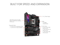 ASUS ROG STRIX X670E-E GAMING WIFI AMD X670 AM5 Ryzen Desktop 9000 8000 & 7000 ATX motherboard, 18+2 power stages, DDR5, 4x M.2 slots with heatsink, PCIe 5.0, USB 3.2 Gen 2x2, WiFi 6E, AI Cooling II