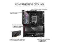 ASUS ROG Crosshair X670E Hero AMD X670 AM5 Ryzen Desktop 9000 8000 & 7000 ATX motherboard, 18 + 2 power stages, PCIe 5.0, DDR5, 5x M.2 slots, USB 3.2 Gen 2x2 with Quick Charge 4+, USB4, Wi-Fi 6E