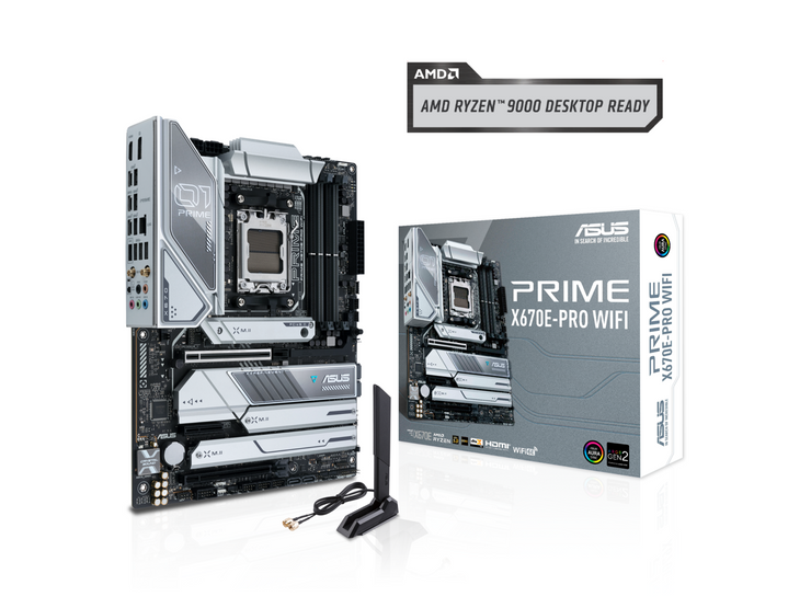 ASUS Prime X670E-PRO WIFI 6E Socket AM5 (LGA 1718) Ryzen 7000 ATX Motherboard (PCIe 5.0, DDR5, 14+2 Teamed Power Stages, 4x M.2 slots, USB 3.2 Gen 2x2 Type-C, USB4 Support, WIFI 6E, and 2.5G Ethernet)