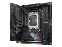 ASUS ROG Strix B760-I Gaming WiFi Intel B760(13th and 12th Gen) LGA 1700 mini-ITX motherboard, 8 + 1 power stages, DDR5 up to 7600 MT/s, PCIe 5.0, two M.2 slots, WiFi 6E, USB 3.2 Gen 2x2 Type-C, and Aura Sync RGB