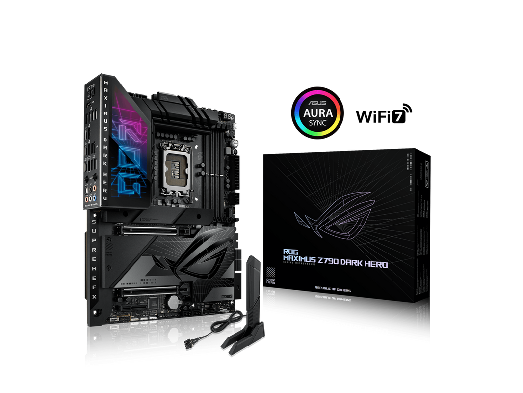 ASUS ROG Maximus Z790 Dark Hero (WiFi 7) LGA 1700(14th,13th,12th Gen) DDR5 ATX gaming motherboard(PCIe 5.0x16 with Q release, five M.2 slots,20+1+2 power stages,2x Thunderbolt 4 ports