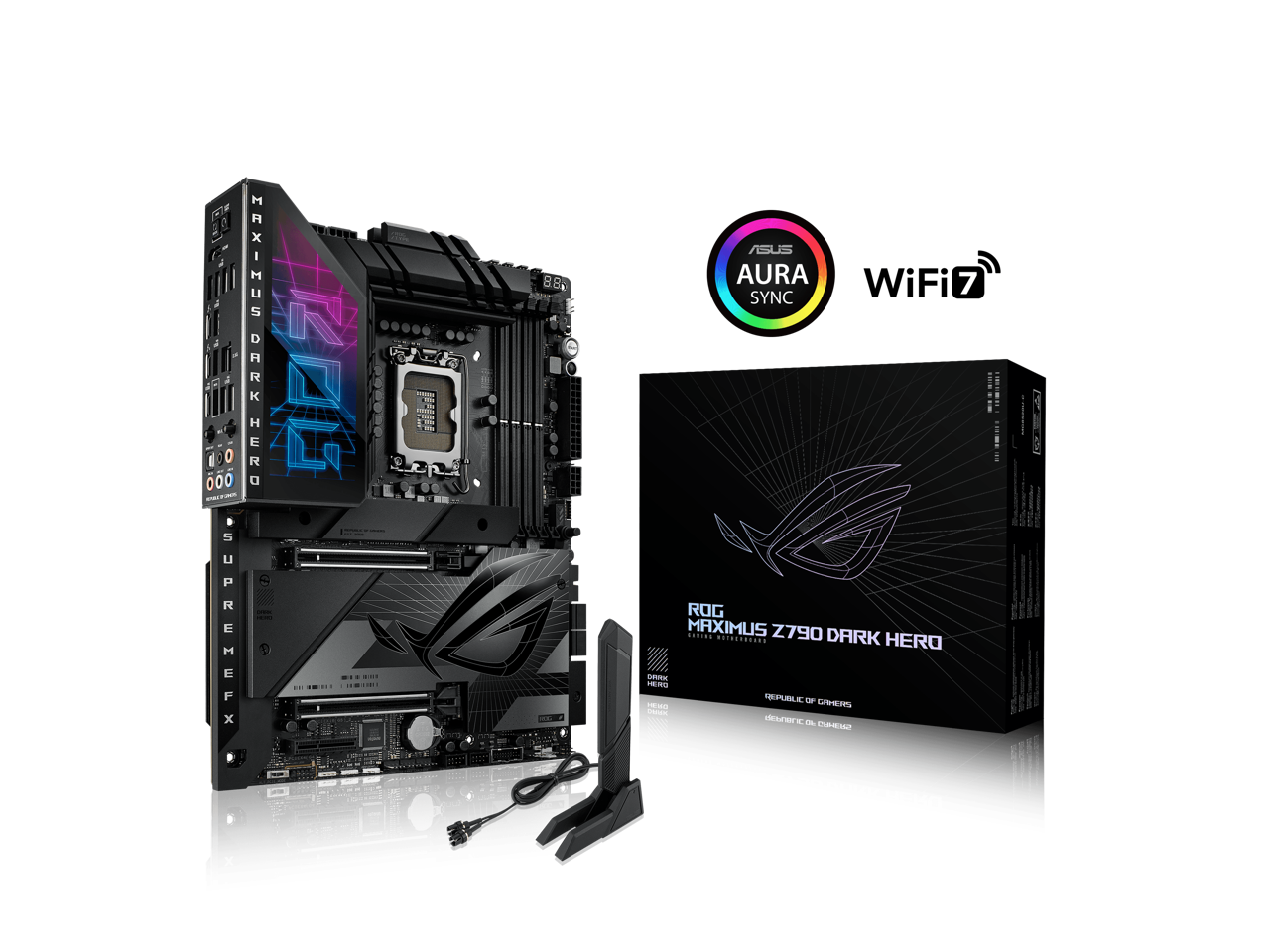 ASUS ROG Maximus Z790 Dark Hero (WiFi 7) LGA 1700(14th,13th,12th Gen) DDR5 ATX gaming motherboard(PCIe 5.0x16 with Q release, five M.2 slots,20+1+2 power stages,2x Thunderbolt 4 ports