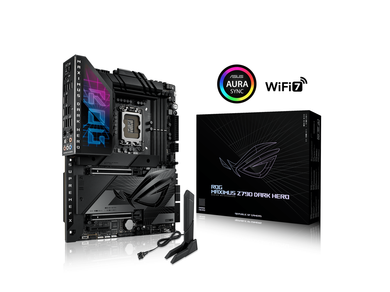 ASUS ROG Maximus Z790 Dark Hero (WiFi 7) LGA 1700(14th,13th,12th Gen) DDR5 ATX gaming motherboard(PCIe 5.0x16 with Q release, five M.2 slots,20+1+2 power stages,2x Thunderbolt 4 ports