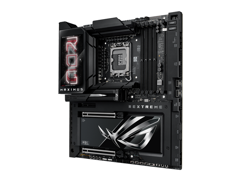 ASUS ROG MAXIMUS Z890 EXTREME Intel® Z890 LGA 1851 E-ATX motherboard, Advanced AI PC-ready, 24+2+1+2 stages, DDR5, WiFi7, 2.5G/10G LAN, PCIe® 5.0 M.2, Thunderbolt™ 5, USB Type-C®, AI OC, 5” LCD Screen