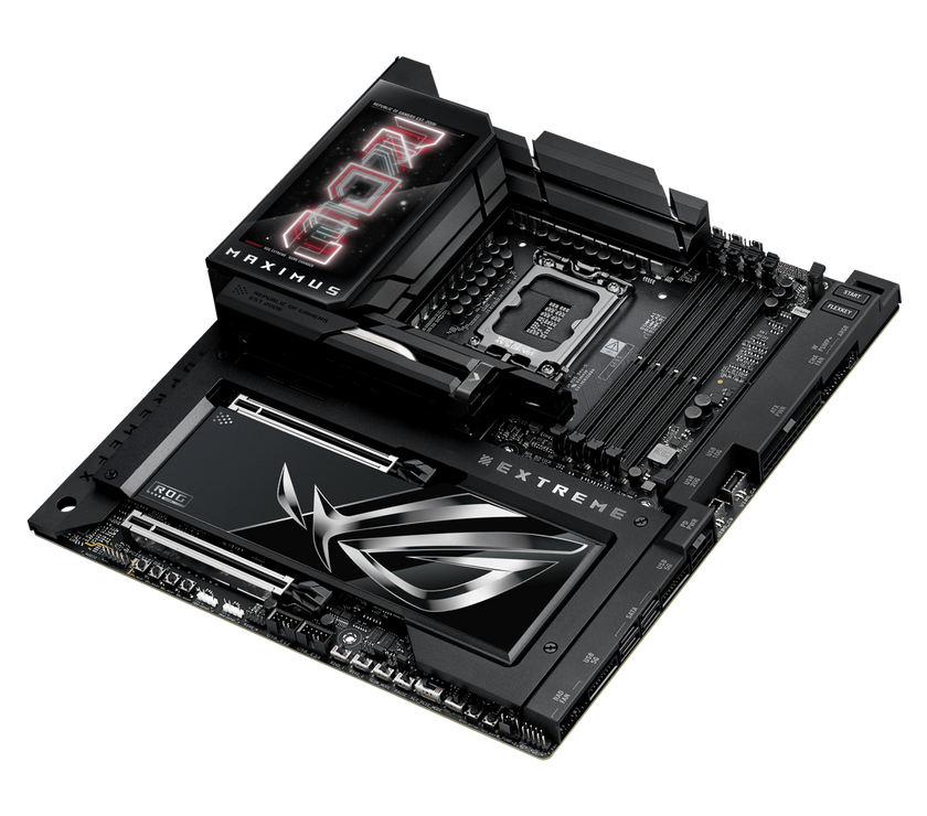 ASUS ROG MAXIMUS Z890 EXTREME Intel® Z890 LGA 1851 E-ATX motherboard, Advanced AI PC-ready, 24+2+1+2 stages, DDR5, WiFi7, 2.5G/10G LAN, PCIe® 5.0 M.2, Thunderbolt™ 5, USB Type-C®, AI OC, 5” LCD Screen