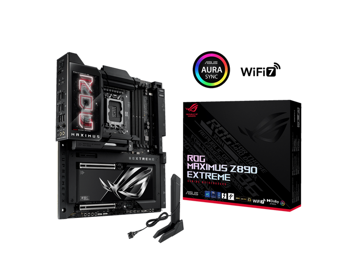 ASUS ROG MAXIMUS Z890 EXTREME Intel® Z890 LGA 1851 E-ATX motherboard, Advanced AI PC-ready, 24+2+1+2 stages, DDR5, WiFi7, 2.5G/10G LAN, PCIe® 5.0 M.2, Thunderbolt™ 5, USB Type-C®, AI OC, 5” LCD Screen