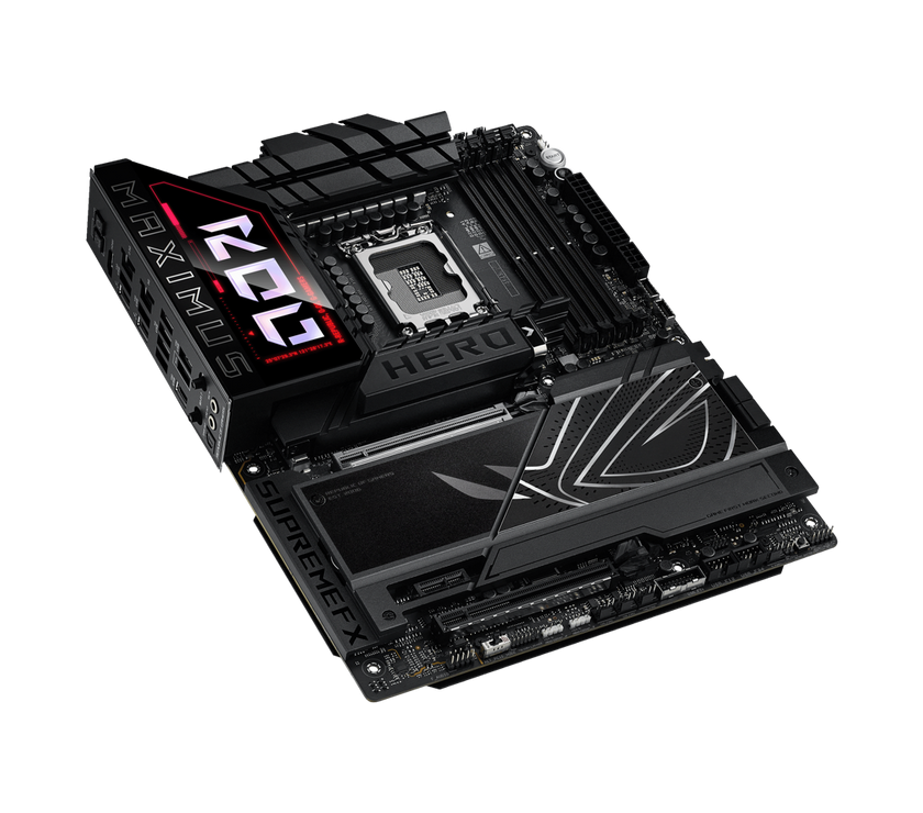 ASUS ROG MAXIMUS Z890 HERO Intel® Z890 LGA 1851 ATX motherboard, Advanced AI PC-ready, 22+2+1+2 stages, DDR5, WiFi 7, 3x PCIe® 5.0 M.2, Thunderbolt™ 4, USB Type-C®, AI Overclocking/Cooling/Networking