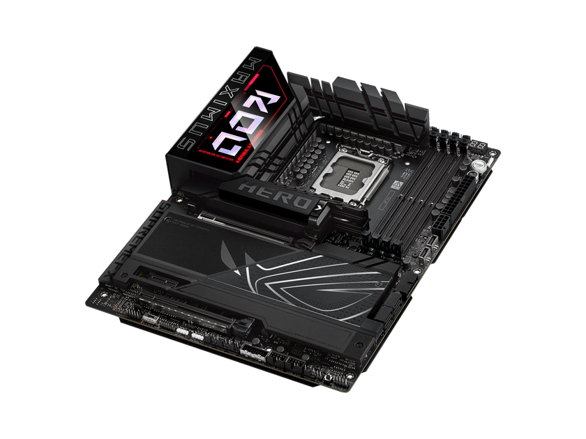 ASUS ROG MAXIMUS Z890 HERO Intel® Z890 LGA 1851 ATX motherboard, Advanced AI PC-ready, 22+2+1+2 stages, DDR5, WiFi 7, 3x PCIe® 5.0 M.2, Thunderbolt™ 4, USB Type-C®, AI Overclocking/Cooling/Networking