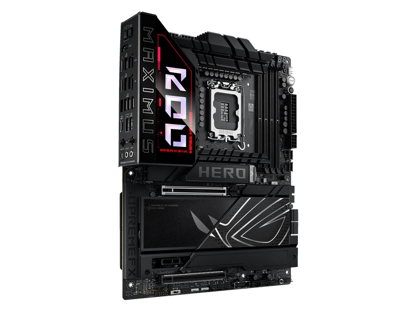 ASUS ROG MAXIMUS Z890 HERO Intel® Z890 LGA 1851 ATX motherboard, Advanced AI PC-ready, 22+2+1+2 stages, DDR5, WiFi 7, 3x PCIe® 5.0 M.2, Thunderbolt™ 4, USB Type-C®, AI Overclocking/Cooling/Networking