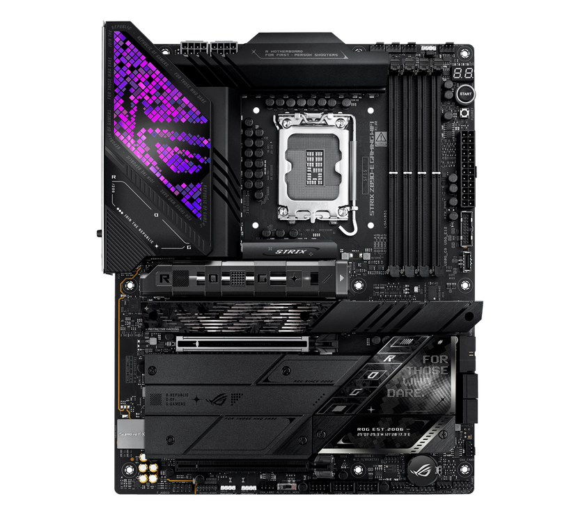 ASUS ROG STRIX Z890-E GAMING WIFI Intel® Z890 LGA 1851 ATX motherboard, Advanced AI PC-ready, 18+2+1+2 stages, DDR5, WiFi 7, 7x M.2, Thunderbolt™ 4, USB Type-C®, AI Overclocking, Cooling & Networking