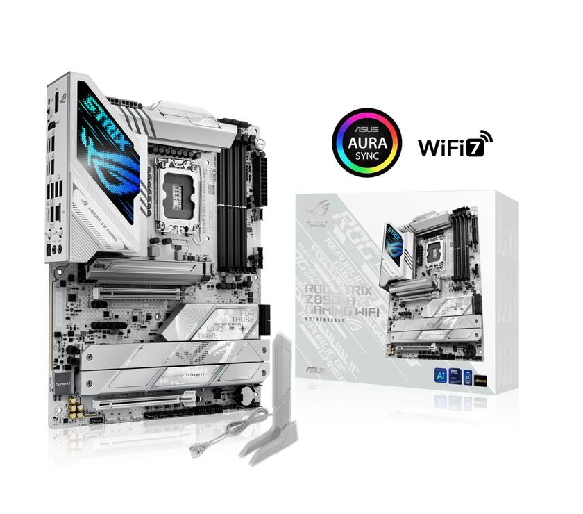ASUS ROG STRIX Z890-A GAMING WIFI Z890 LGA 1851 ATX motherboard, Intel® Core™ Ultra Series 2 Ready, Advanced AI PC-ready, 16+2+1+2 stages, DDR5, WiFi 7, 2.5G, 5x M.2, Thunderbolt™ 4, USB Type-C, AI OC