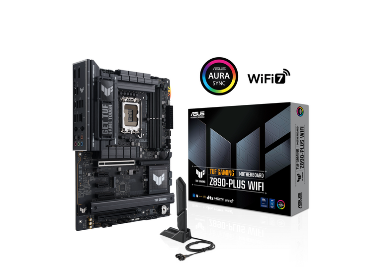 ASUS TUF GAMING Z890-PLUS WIFI Z890 LGA 1851 ATX motherboard, Intel® Core™ Ultra Series 2 Ready, Advanced AI PC-ready, 16+1+2+1 stages, DDR5, PCIe® 5.0, Thunderbolt™ 4 Type-C®, 4x M.2, Wi-Fi 7, 2.5Gb