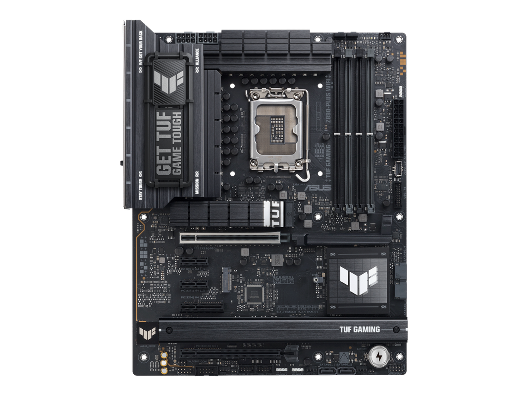 ASUS TUF GAMING Z890-PLUS WIFI Z890 LGA 1851 ATX motherboard, Intel® Core™ Ultra Series 2 Ready, Advanced AI PC-ready, 16+1+2+1 stages, DDR5, PCIe® 5.0, Thunderbolt™ 4 Type-C®, 4x M.2, Wi-Fi 7, 2.5Gb