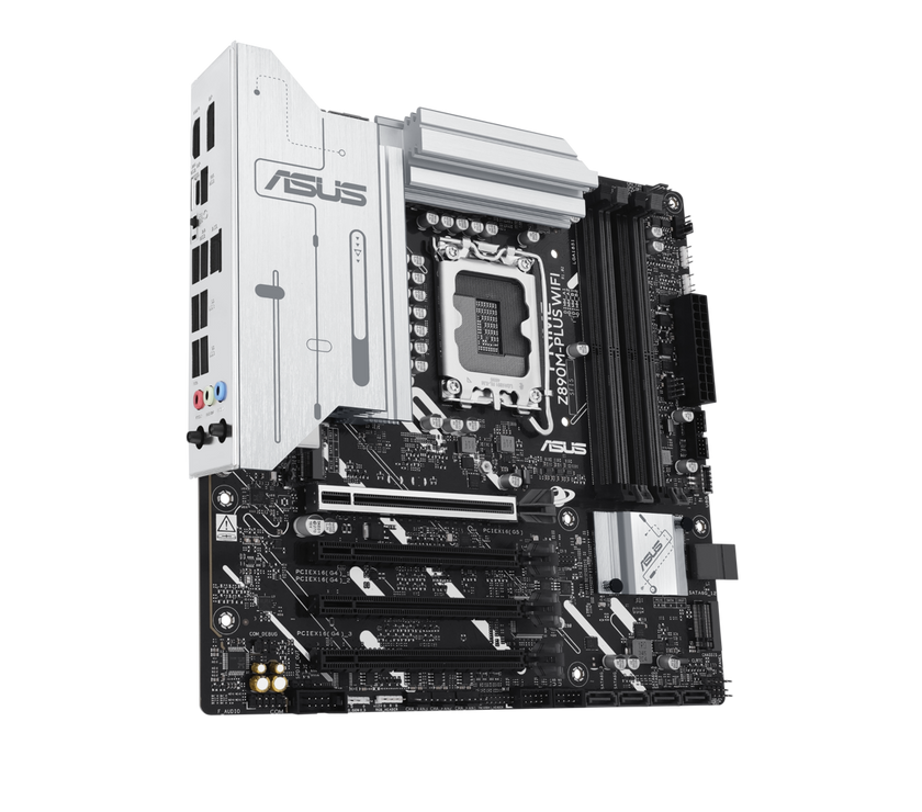 ASUS PRIME Z890M-PLUS WIFI Z890 LGA 1851 mATX motherboard, Intel® Core™ Ultra Series 2 Ready, Advanced AI PC-ready, 10+1+2+1 80A power stages, DDR5, PCIe® 5.0, USB Type-C®, 3x M.2, Wi-Fi 7, 2.5Gb LAN