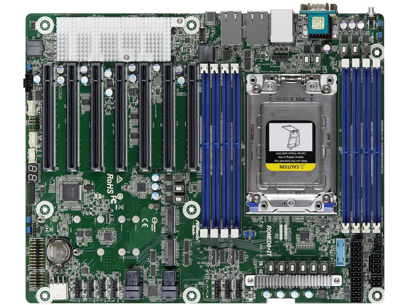 Asrock Rack ROMED8-2T Server Motherboard AMD EPYC 7003 (with AMD 3D V-Cache Technology)/7002 series processors SP3 (LGA 4094) Dual 10GbE