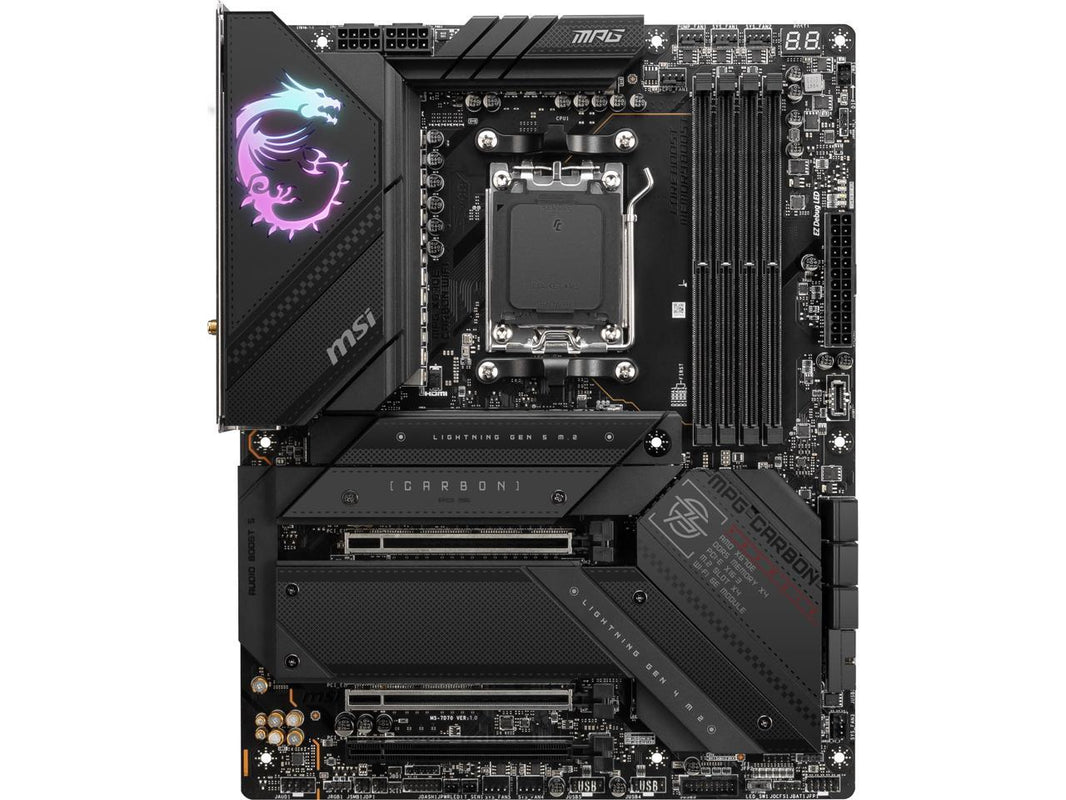 MSI MPG X670E CARBON WIFI DDR5 AM5 AMD Ryzen™ 7000 Series SATA 6Gb/s  ATX Motherboards, Wi-Fi 6E, 2.5G Network Solution.
