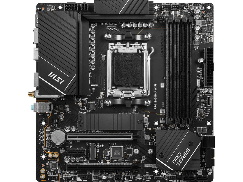 MSI PRO B650M-A WIFI AM5 AMD B650 SATA 6Gb/s DDR5 Ryzen 7000 Micro ATX Motherboard