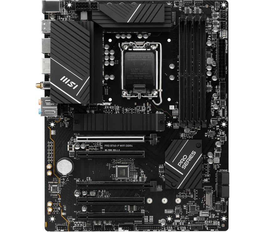 MSI PRO B760-P WIFI DDR4 LGA 1700 (l12th&13th Gen), SATA 6Gb/s  motherboard, WiFi 6,Intel 2.5Gb LAN,2xM.2 Slots