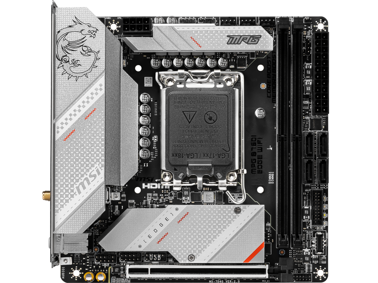 MSI MPG B760I EDGE WIFI LGA 1700 DDR5 Mini ITX Motherboard SATA 6Gb/s,  2.5Gbps LAN,Wi-Fi 6E