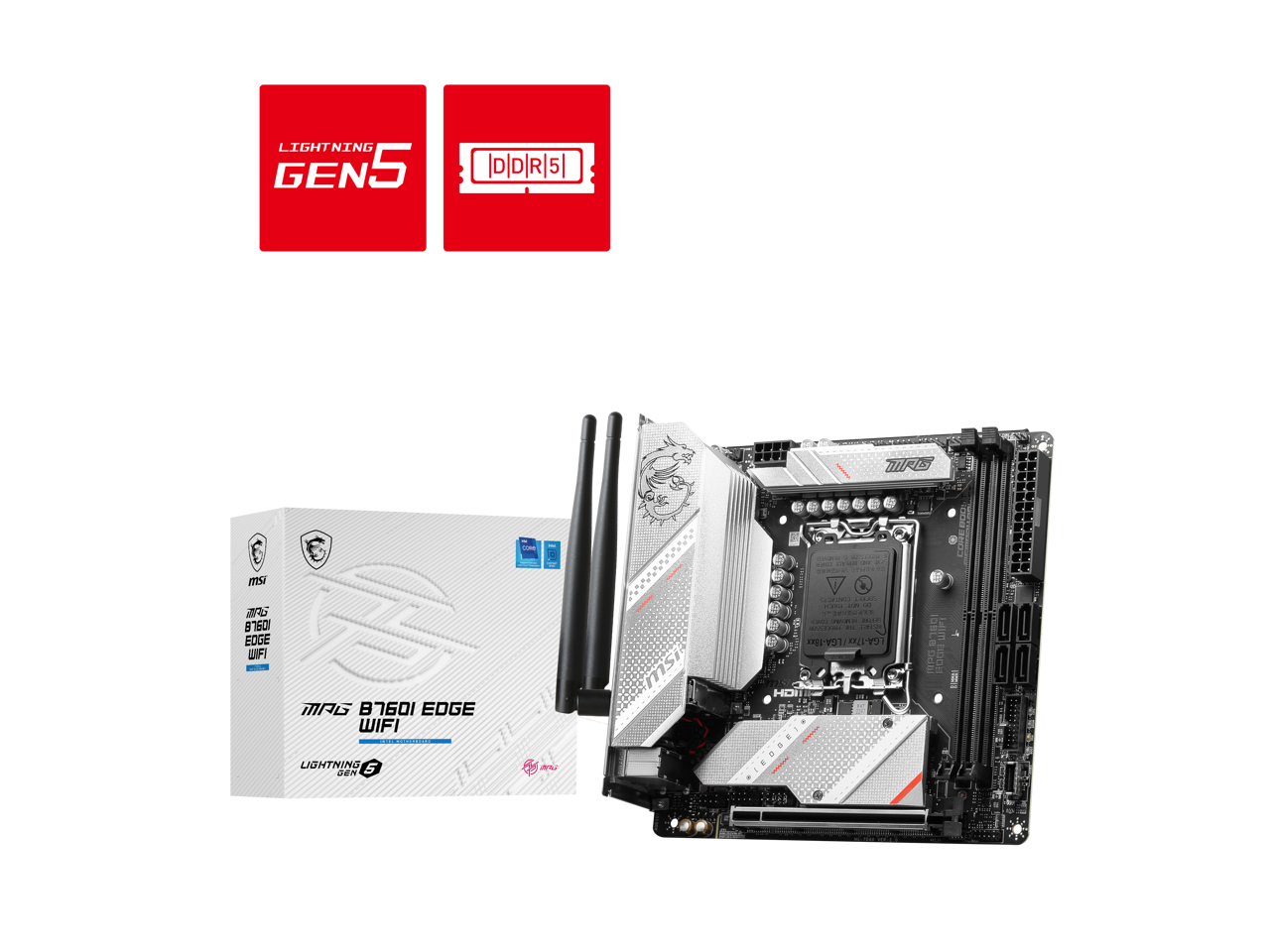 MSI MPG B760I EDGE WIFI LGA 1700 DDR5 Mini ITX Motherboard SATA 6Gb/s,  2.5Gbps LAN,Wi-Fi 6E
