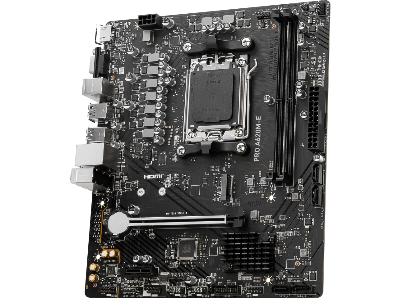MSI PRO PRO A620M-E AM5 AMD A620 SATA 6Gb/s DDR5 mATX Motherboards AMD Ryzen™ 7000 Series Desktop Processors