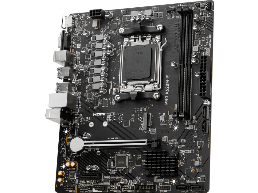 MSI PRO PRO A620M-E AM5 AMD A620 SATA 6Gb/s DDR5 mATX Motherboards AMD Ryzen™ 7000 Series Desktop Processors