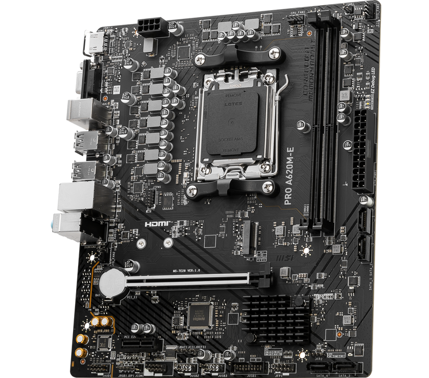 MSI PRO PRO A620M-E AM5 AMD A620 SATA 6Gb/s DDR5 mATX Motherboards AMD Ryzen™ 7000 Series Desktop Processors