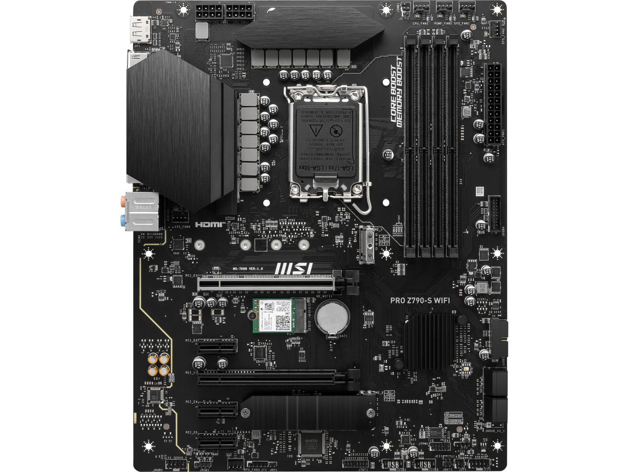 MSI PRO Z790-S WIFI LGA 1700 ATX DDR5  SATA 6Gbps 2.5G LAN with Wi-Fi 6E Motherboard