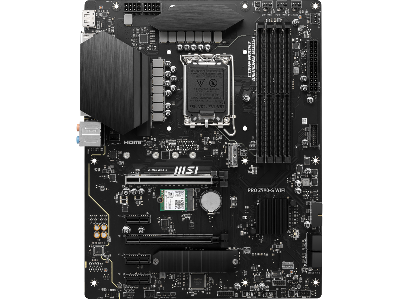 MSI PRO Z790-S WIFI LGA 1700 ATX DDR5  SATA 6Gbps 2.5G LAN with Wi-Fi 6E Motherboard