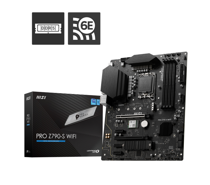 MSI PRO Z790-S WIFI LGA 1700 ATX DDR5  SATA 6Gbps 2.5G LAN with Wi-Fi 6E Motherboard