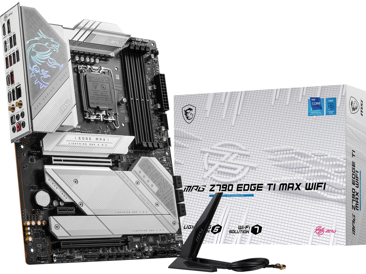 MSI MPG Z790 EDGE TI MAX WIFI LGA 1700(14th,13th,12th Gen) DDR5 Intel Z790 SATA 6Gb/s ATX Motherboard 2x PCI-E x16 slot Wi-Fi 7 Solution 2.5Gbps LAN