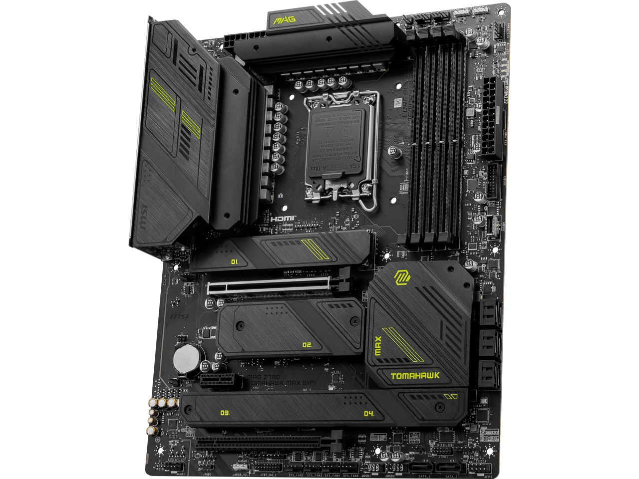MSI MAG Z790 TOMAHAWK MAX WIFI LGA 1700(14th,13th,12th Gen) DDR5 ATX 8x SATA 6G  4x M.2  Wi-Fi 7  Bluetooth 2.5Gbps LAN Motherboard
