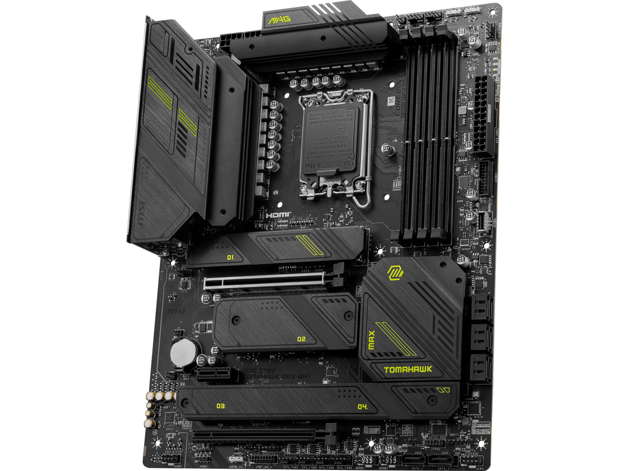MSI MAG Z790 TOMAHAWK MAX WIFI LGA 1700(14th,13th,12th Gen) DDR5 ATX 8x SATA 6G  4x M.2  Wi-Fi 7  Bluetooth 2.5Gbps LAN Motherboard