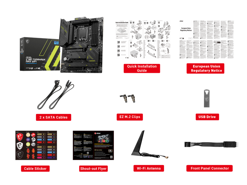 MSI MAG Z790 TOMAHAWK MAX WIFI LGA 1700(14th,13th,12th Gen) DDR5 ATX 8x SATA 6G  4x M.2  Wi-Fi 7  Bluetooth 2.5Gbps LAN Motherboard