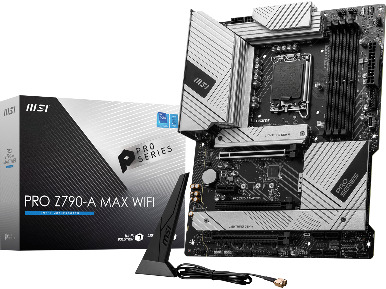 MSI PRO Z790-A MAX WIFI LGA 1700(14th,13th,12th Gen) DDR5 ATX 6x SATA 6G 4x M.2 Wi-Fi 7 EZ Debug LED Motherboard