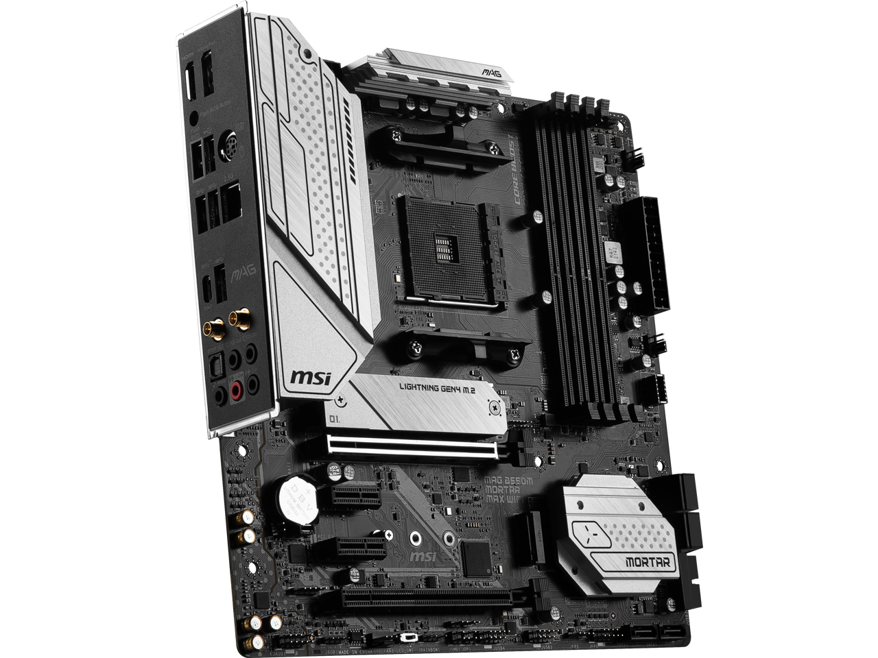 MSI MAG B550M MORTAR MAX WIFI DDR4 AM4 AMD B550 SATA 6Gb/s Micro-ATX Wi-Fi 6E 2.5Gbps LAN  M.2 (Key-E)  Motherboards - AMD