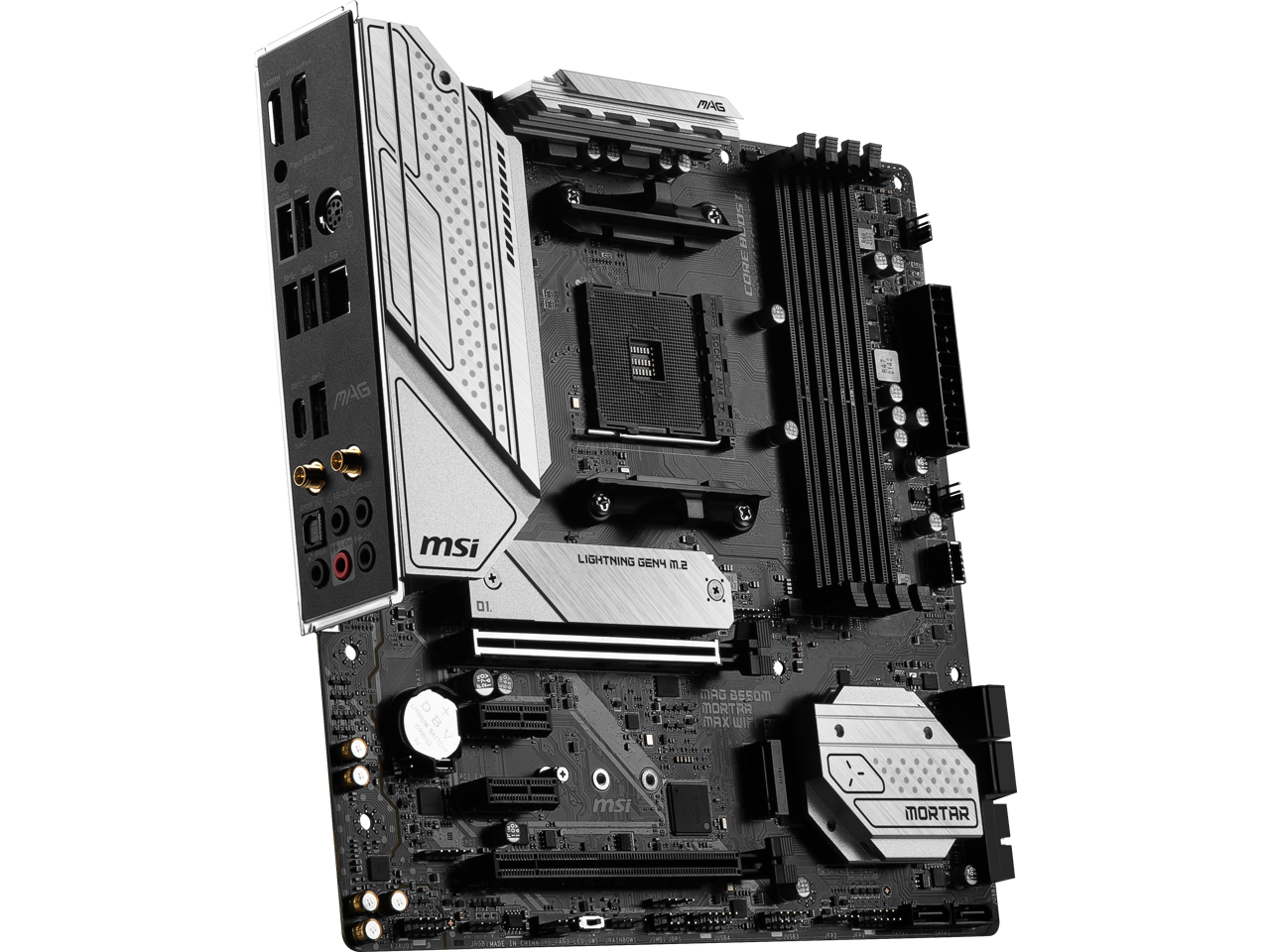 MSI MAG B550M MORTAR MAX WIFI DDR4 AM4 AMD B550 SATA 6Gb/s Micro-ATX Wi-Fi 6E 2.5Gbps LAN  M.2 (Key-E)  Motherboards - AMD