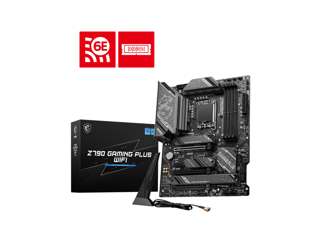 MSI Z790 GAMING PLUS WIFI LGA 1700 Intel Z790 SATA 6Gb/s ATX DDR5 PCI-E x16 slot Wi-Fi 6E 2.5Gbps LAN 4x M.2  EZ Debug LED Motherboard