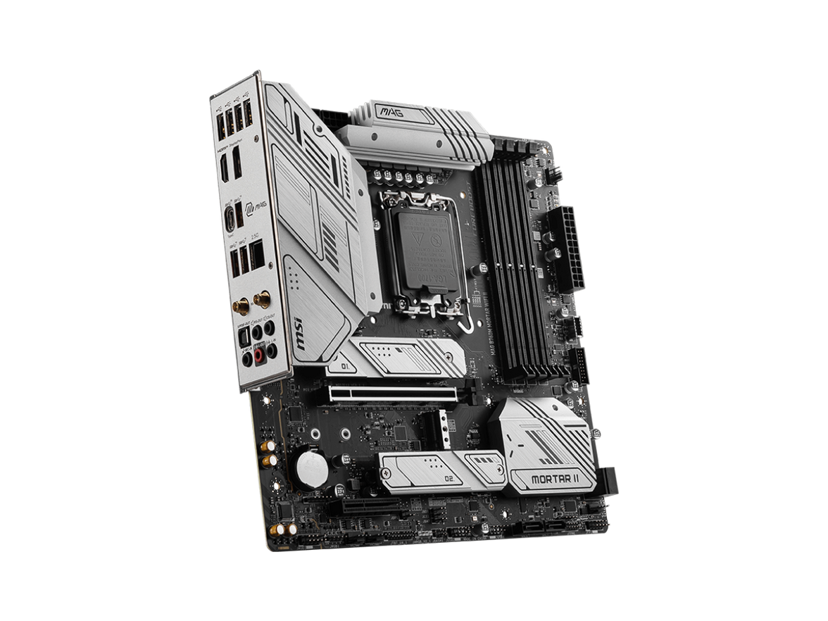 MSI MAG B760M MORTAR WIFI II LGA 1700 Intel B760 SATA 6Gb/s Micro ATX DDR5 PCI-E x16 slot  2.5Gbps LAN 3x M.2  Wi-Fi 6E Motherboard