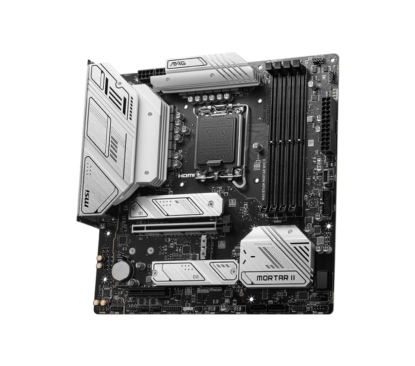 MSI MAG B760M MORTAR WIFI II LGA 1700 Intel B760 SATA 6Gb/s Micro ATX DDR5 PCI-E x16 slot  2.5Gbps LAN 3x M.2  Wi-Fi 6E Motherboard
