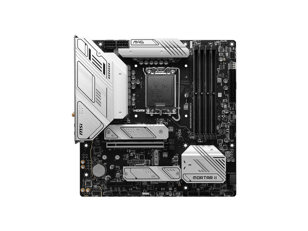 MSI MAG B760M MORTAR WIFI II LGA 1700 Intel B760 SATA 6Gb/s Micro ATX DDR5 PCI-E x16 slot  2.5Gbps LAN 3x M.2  Wi-Fi 6E Motherboard